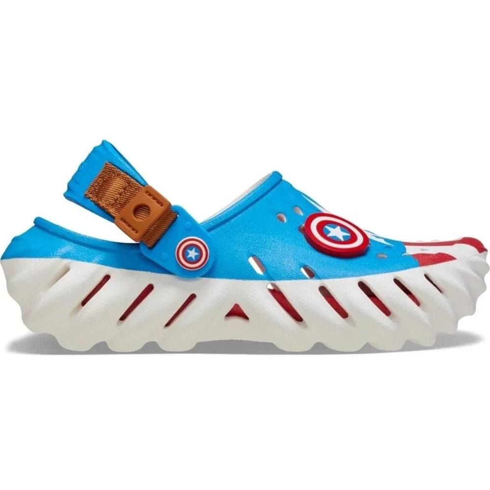 Marvel x Crocs Captain America Super‎ Hero Echo Clogs Kids Size J 6 NEW